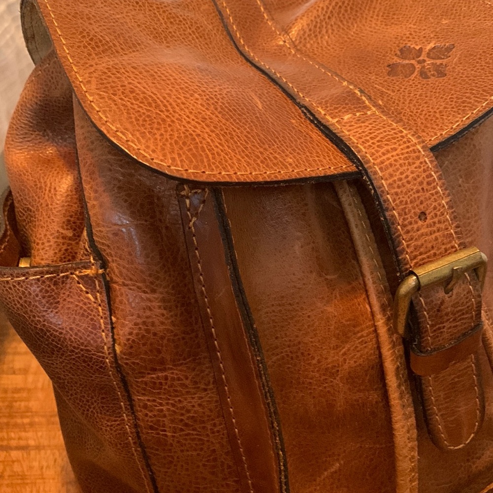 Patricia Nash tan leather backpack purse